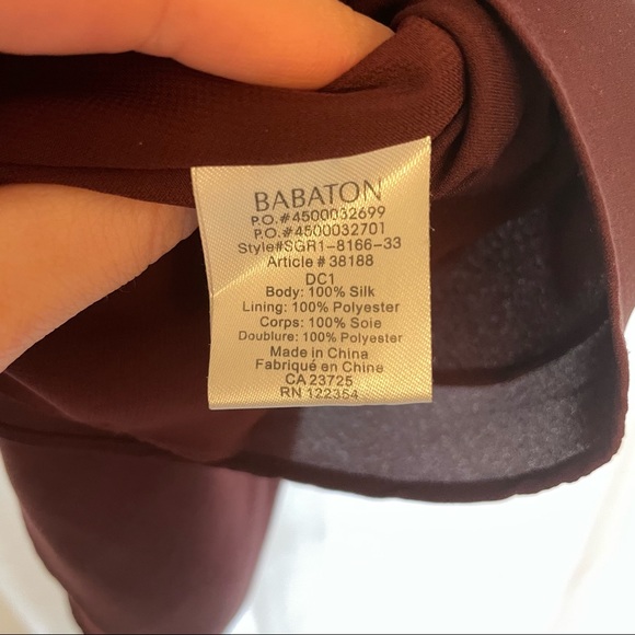 Aritzia Babaton Bennett Dress 100% Silk Maroon / Burgundy Size XS - Picture 11 of 12